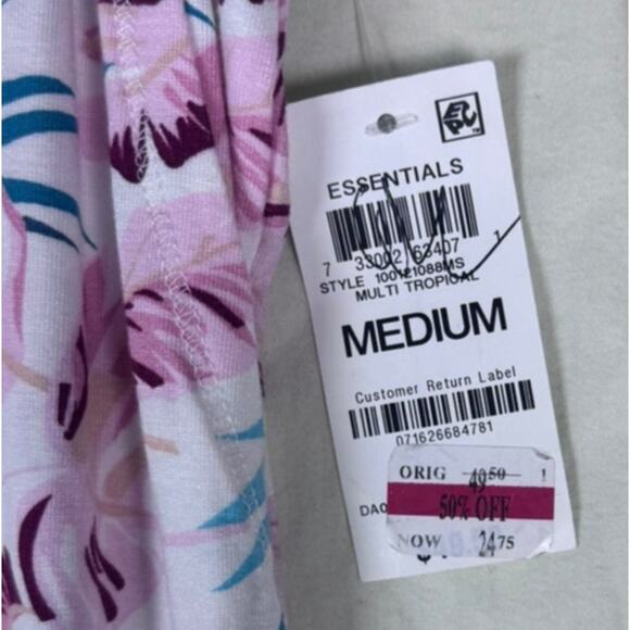 Alfani Intimates Essentials Multi Tropical Lounge Sleep Pants Medium NEW NWT - Picture 3 of 6